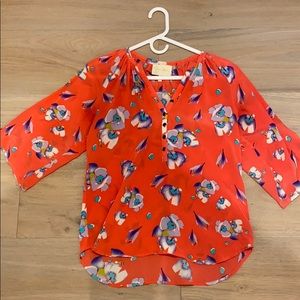 Yumi Kim 3/4 sleeve coral blouse